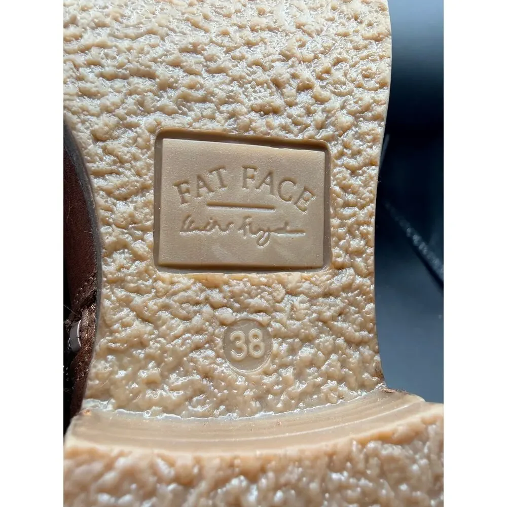 Fat Face Leather Ankle Boots Brown Buckle Chelsea EU 38 US 7.5